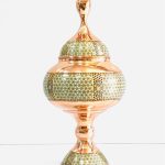 شکلاتخوری پایه دار مس و خاتم