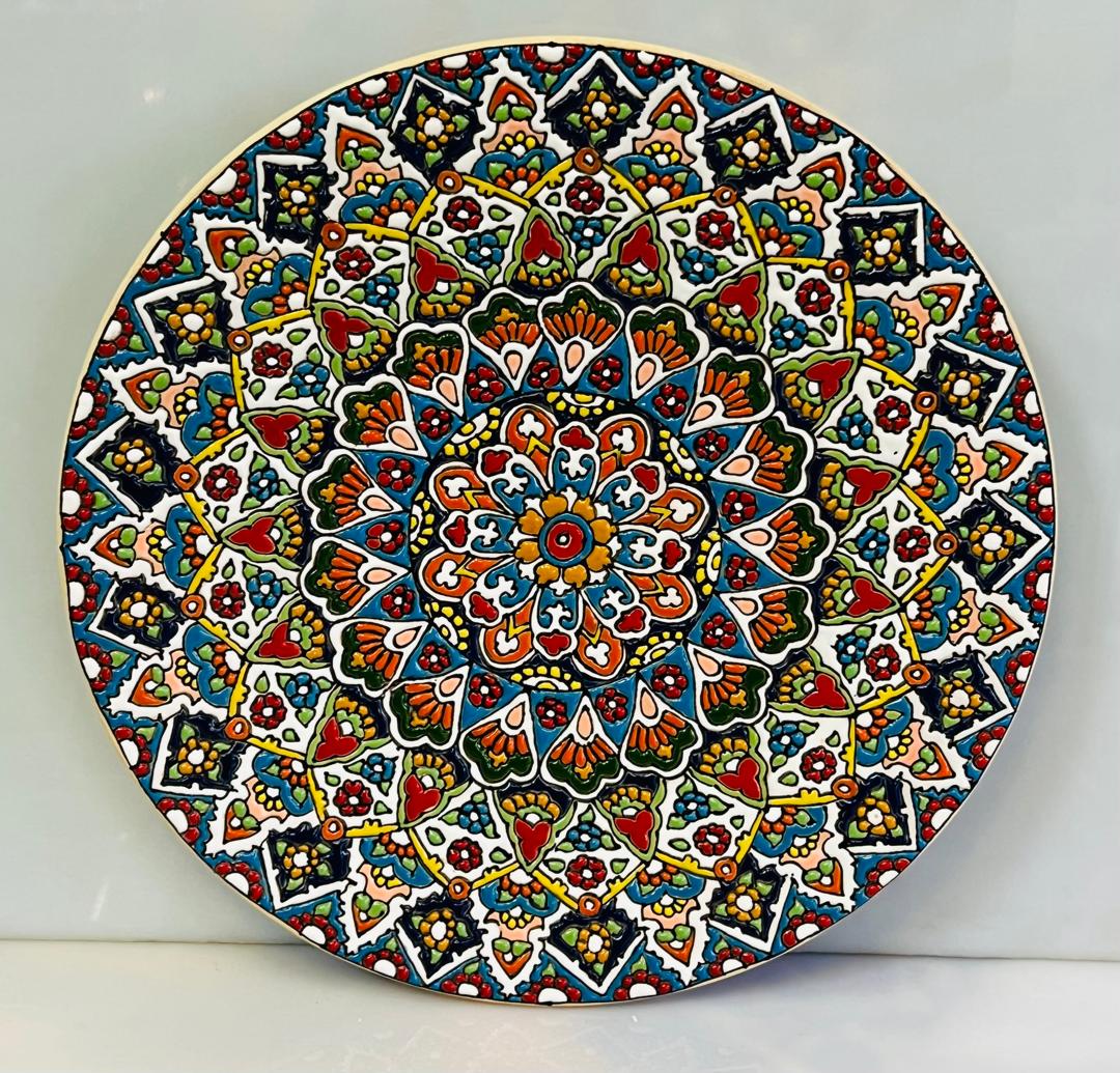 بشقاب مینا کاری سفال