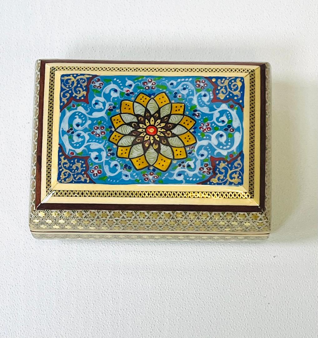 جعبه جا جواهری خاتم و تذهیب اعلا