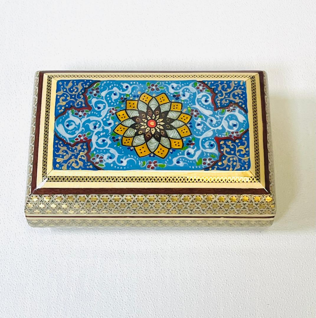 جعبه جا جواهری خاتم و تذهیب اعلا