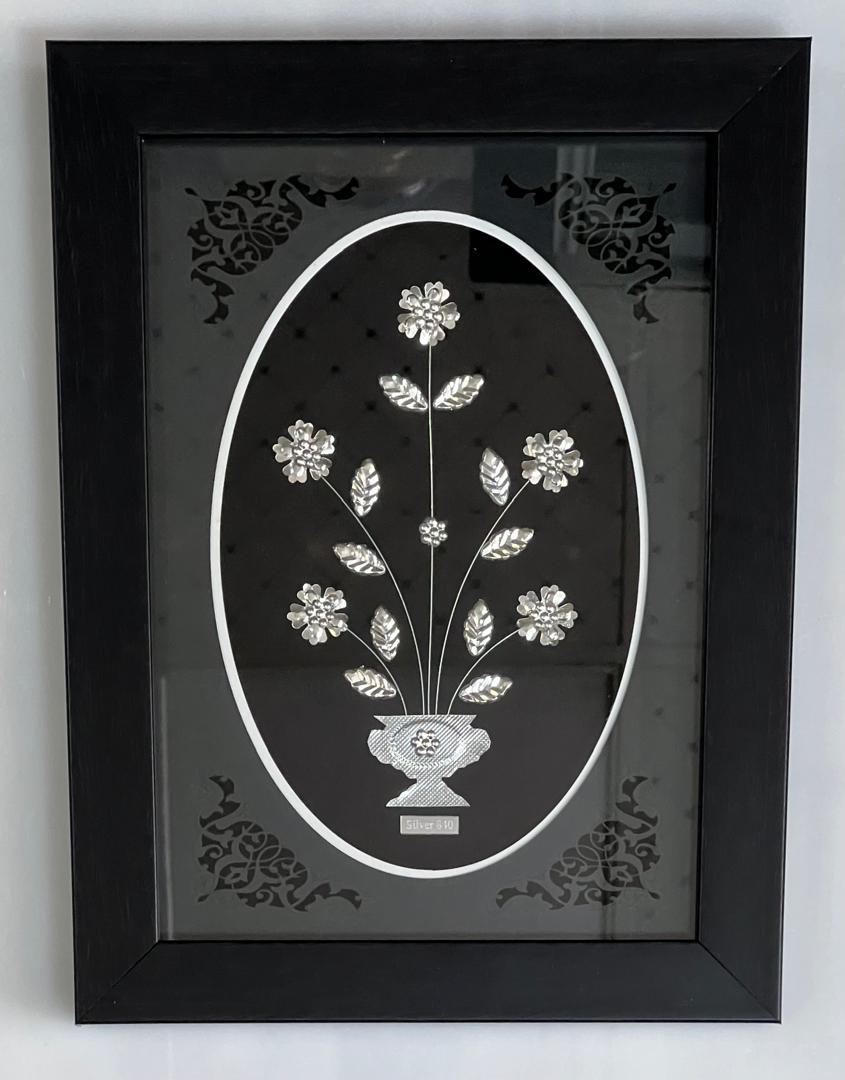 تابلو گل نقره