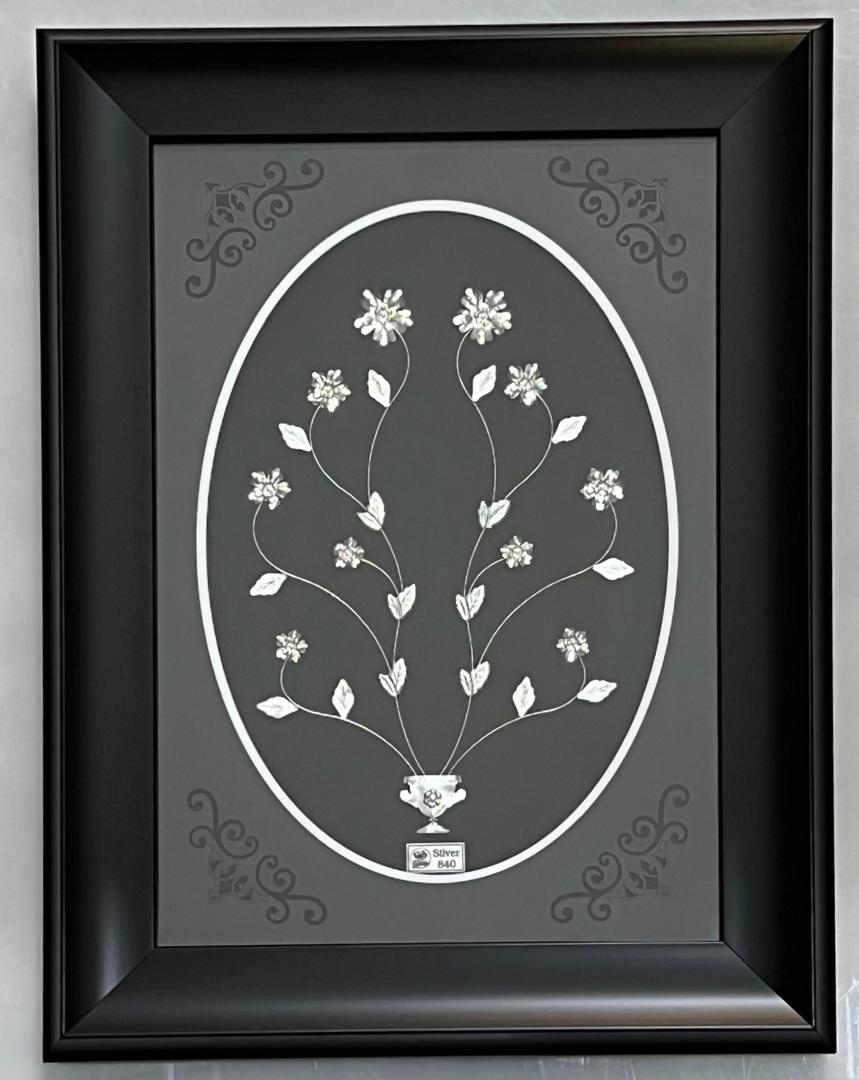 تابلو گل نقره