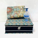 هدیه سازمانی گلدان مینا با ترمه