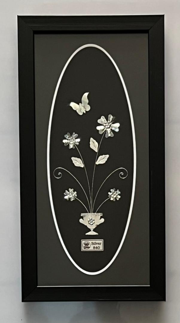 تابلو گل نقره