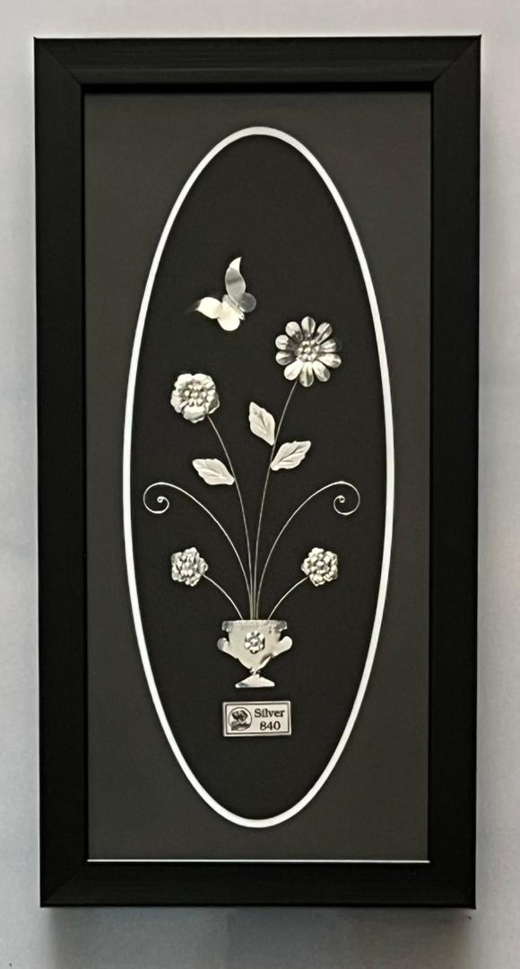 تابلو گل نقره