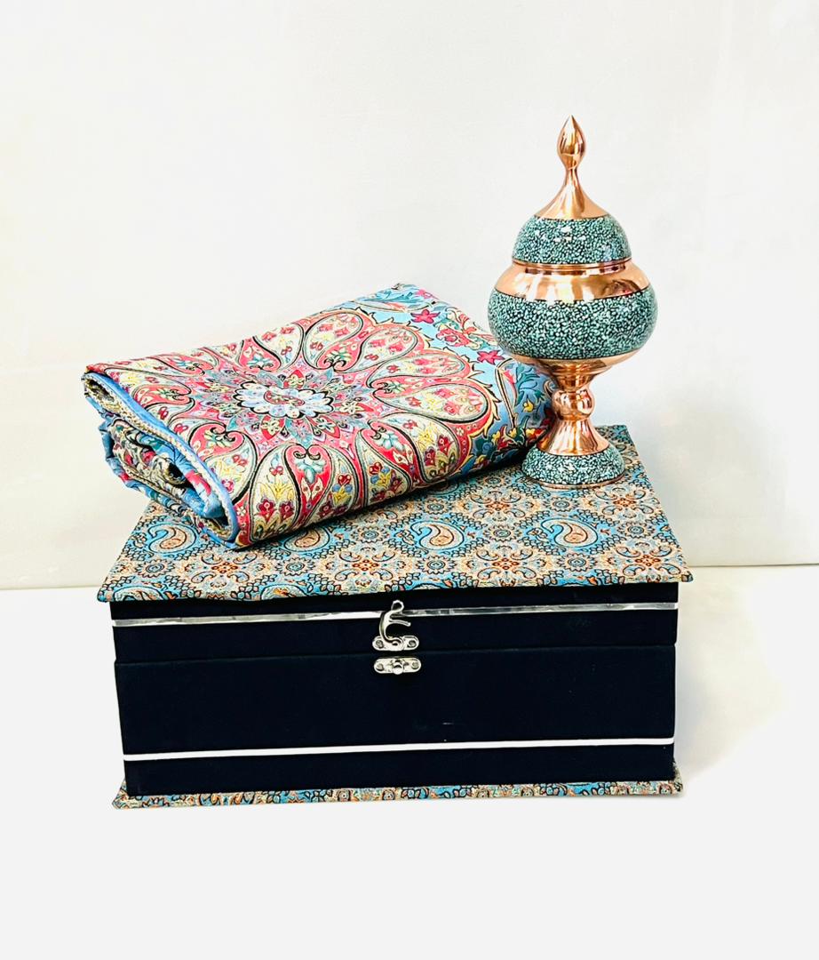 پک هدیه نفیس فیروزه با ترمه