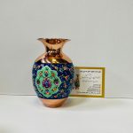 گلدان خمره ای مس و پرداز