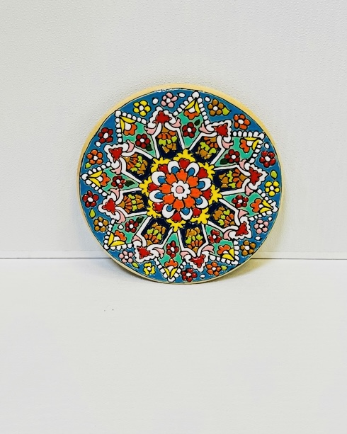 بشقاب مینا کاری سفال ۱۶ سانتی